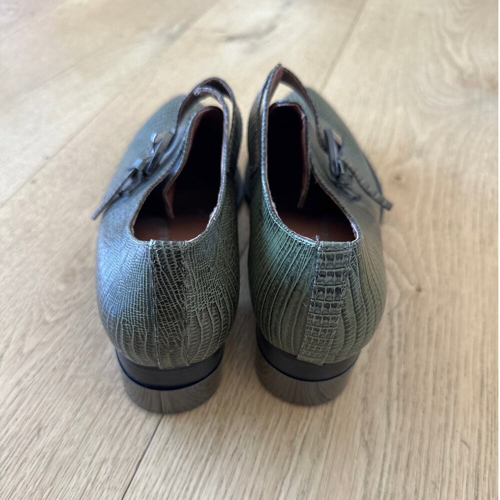 Jeffrey Campbell - Ibiza Snakeskin Print Western Style Leather Shoes in Green - Picture 5 of 7